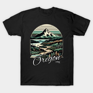 Oregon's Untamed: Forests, Mountains, Coastline - American Vintage Retro style USA State T-Shirt